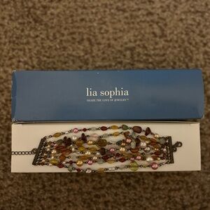 Lia Sophia earth-toned beaded bracelet